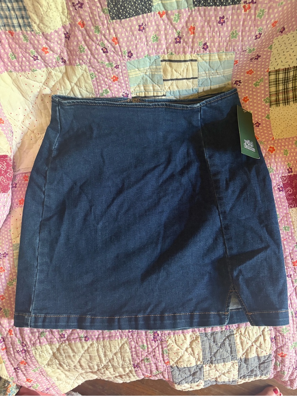 wild fable Navy Blue Denim Mini Skirt